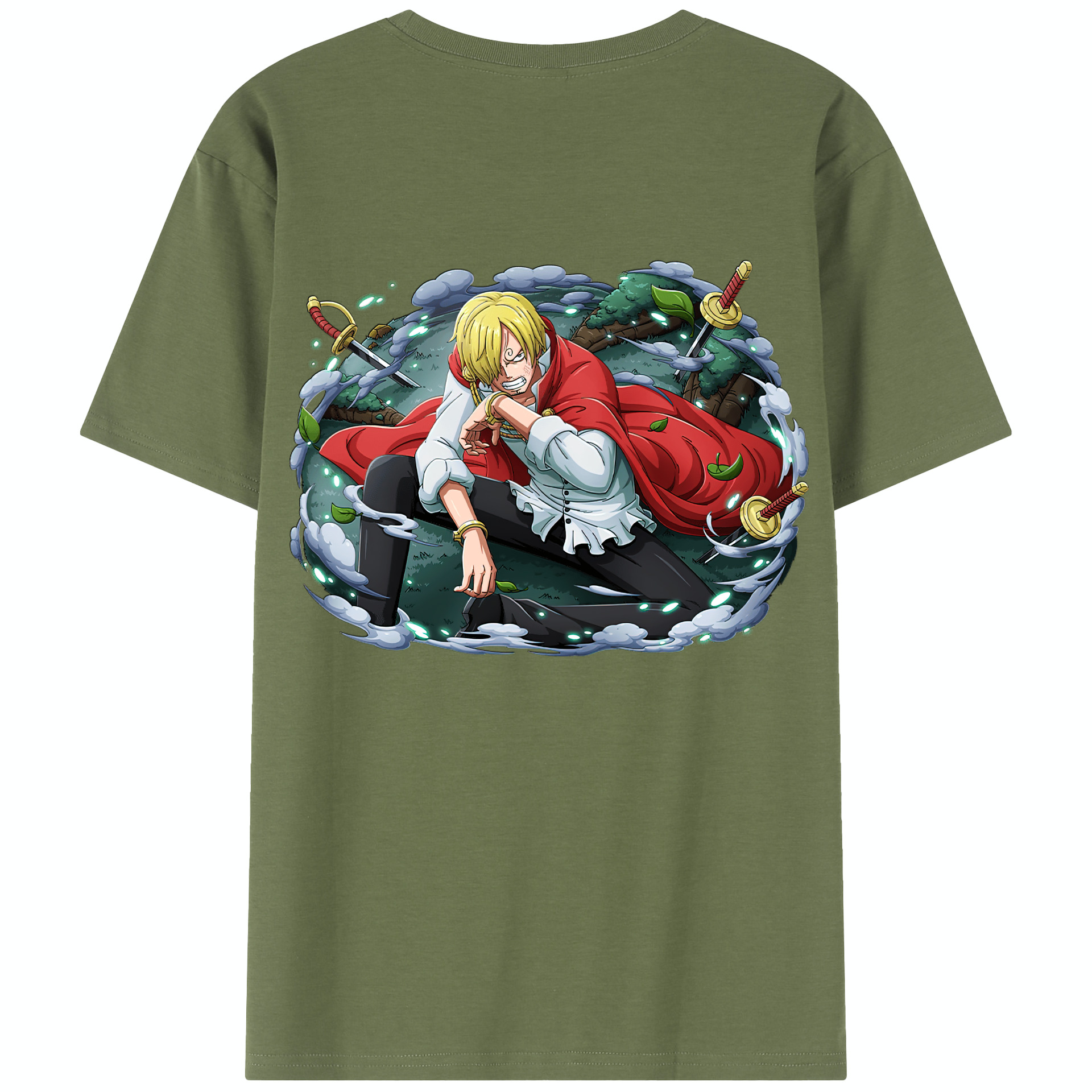 ワンピース サンジ ONE PIECE Sanji 綿100％半袖Tシャツ（背面プリント）